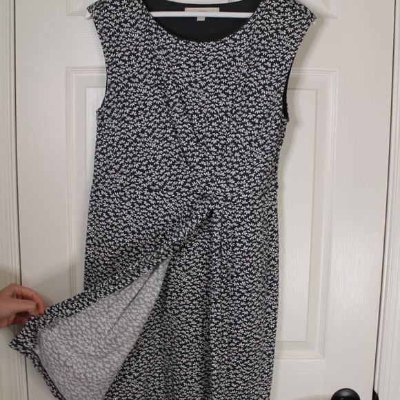 Anne Taylor LOFT Black and White Floral Sleeveless Dress - Picture 4 of 5